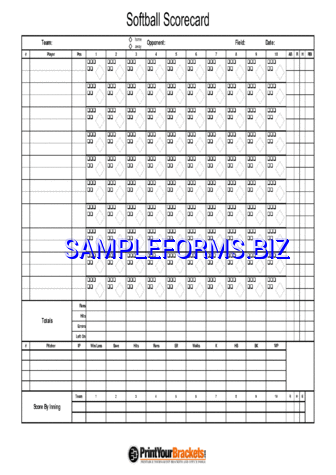 Softball Score Sheet 1 pdf free
